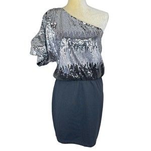 Friends Women One Should Sequin Black Dress Sz M